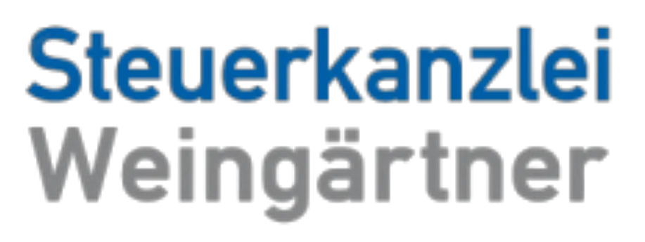 Logo der Steuerkanzlei Weingärtner mit blauem Schriftzug ‚Steuerkanzlei‘ und grauem Schriftzug ‚Weingärtner‘.